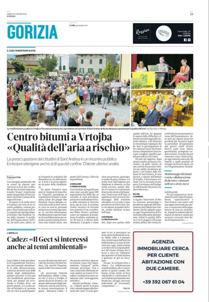 2 - La pagina del Piccolo di Gorizia