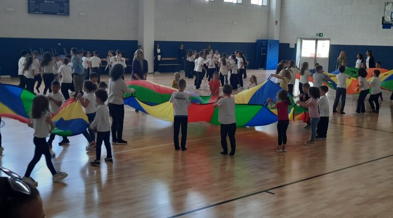 I giochi dei bambini all'interno della palestra