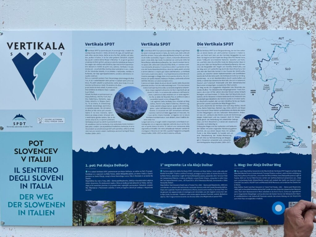 Il primo pannello del sentiero degli sloveni in Italia